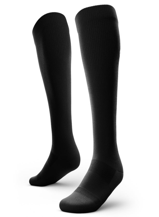 Outway Flagship Black Knee High Compression Socks for Women and Men, Moisture-Wicking Athletic Tall Knee High Socks for Women and Men with Arch Support, Size S/M - Image 1